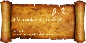 Jánoska Kristóf névjegykártya