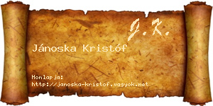 Jánoska Kristóf névjegykártya